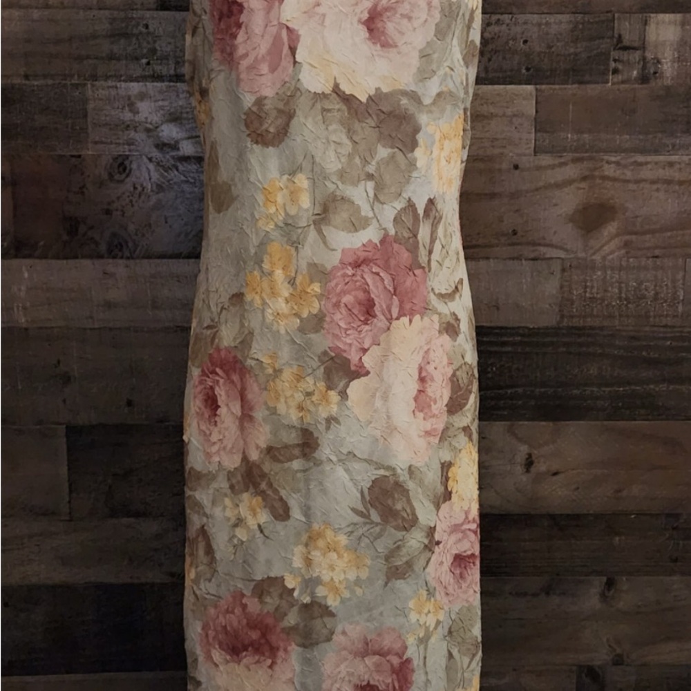 Vintage 1990’s Long Rose Floral Dress by K.Studio